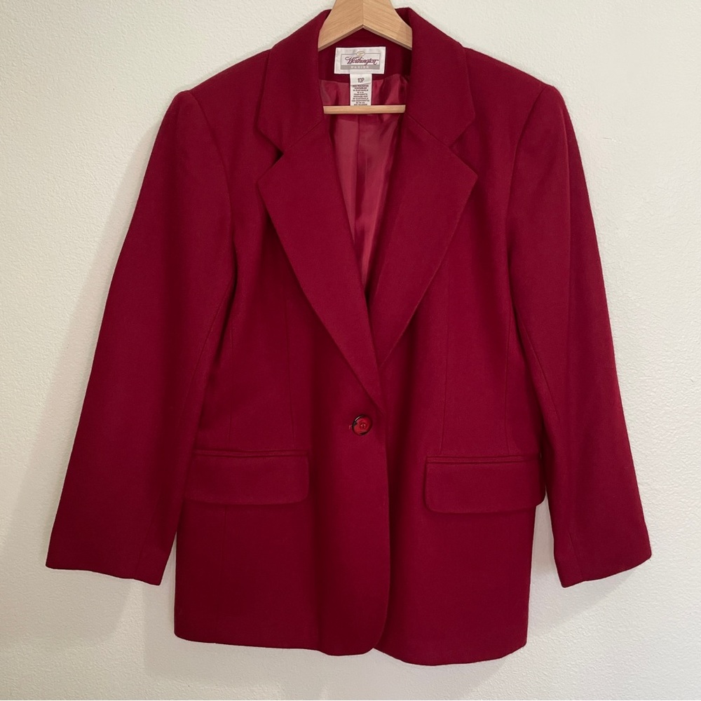 Vintage Worthington Single Button Pure Wool Blazer - Maroon